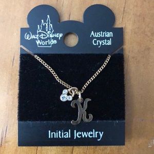 Walt Disney World Letter K With Crystal Mickey Ears Initial Necklace
